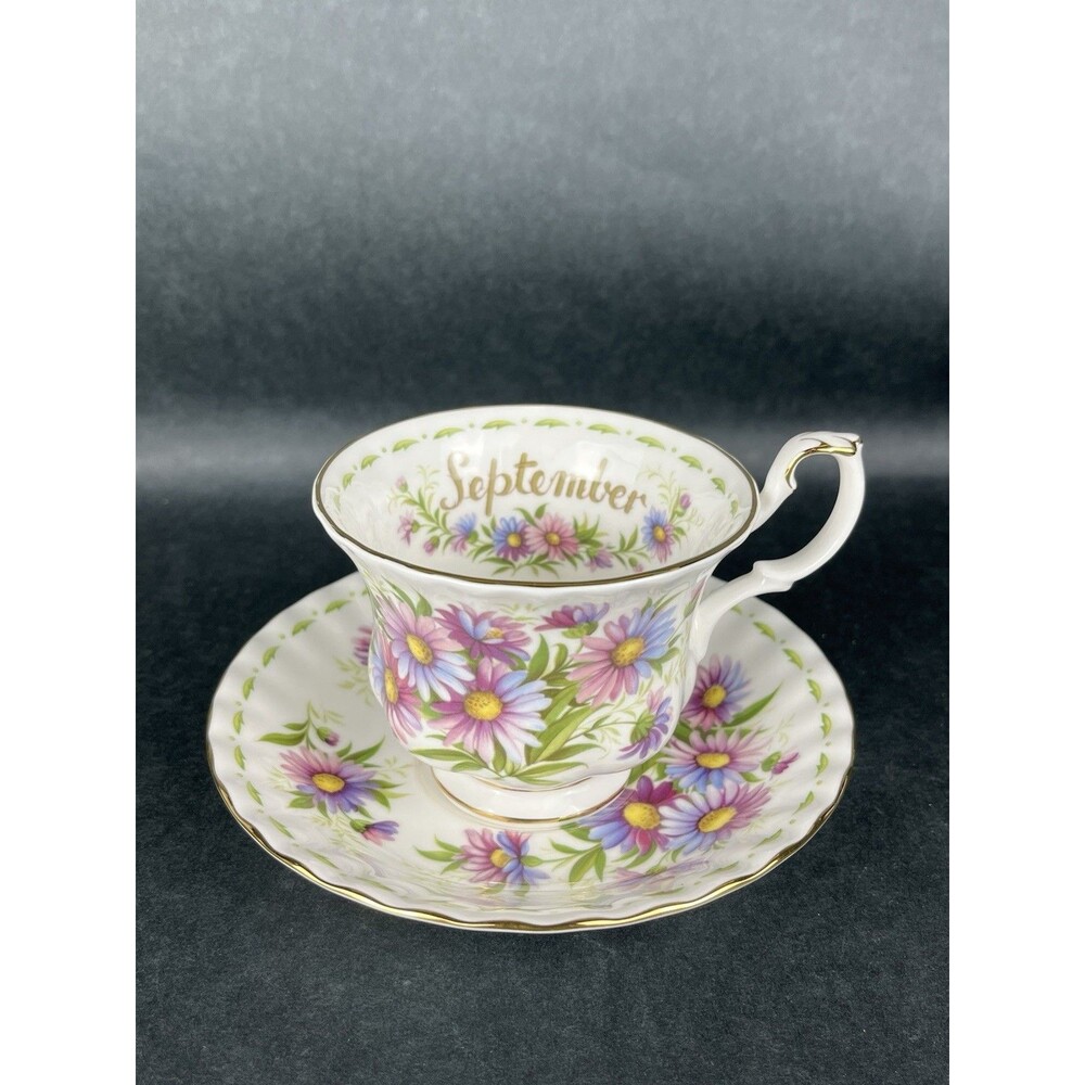 Royal Albert Flower of The Month September Michaelmas Daisy Tea Cup & Saucer EUC